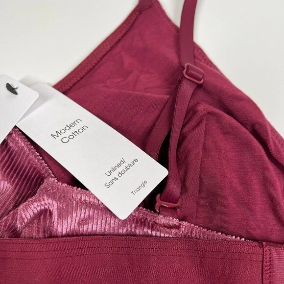 Calvin Klein bra women unlined sans double burgundy bra triangle size XL chic - Picture 4 of 13